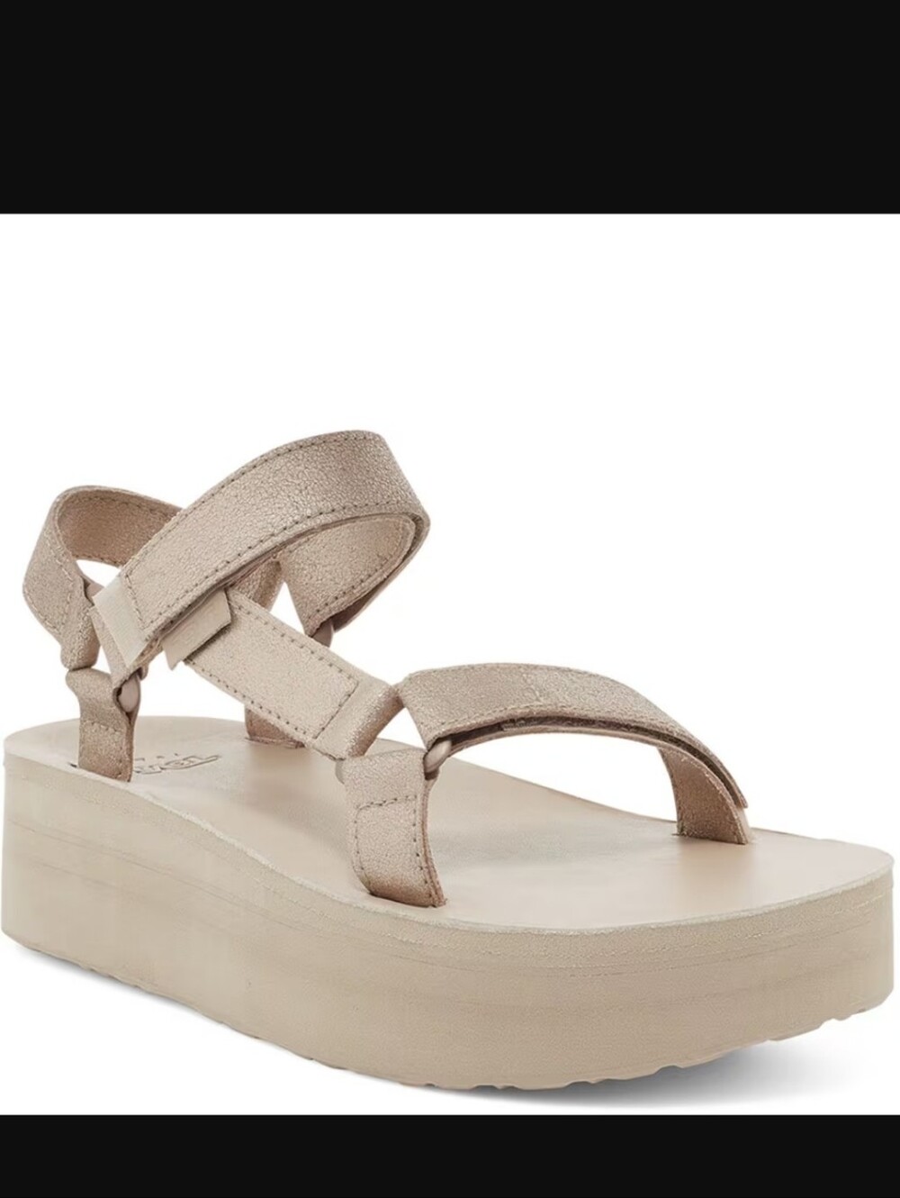 Teva Women's Flatform Universal Platform Sandals In Metallic Champagne NIB SZ 9